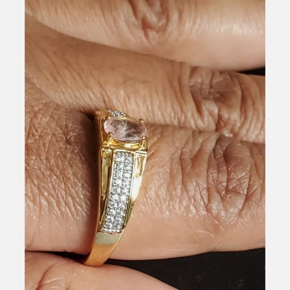 Men's Natronite Zircon Gold Vermeil Ring - Picture 3 of 9